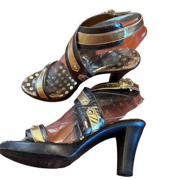 Boutique brown and gold heels - size 8.5 - Picture 5 of 8